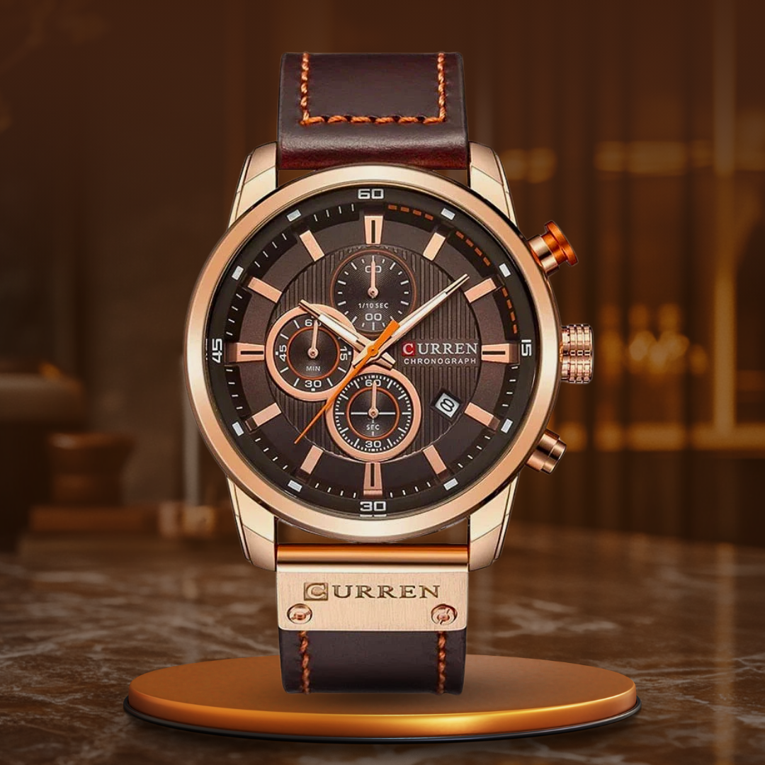 Reloj Elegante de Cuarzo con Correa de Cuero